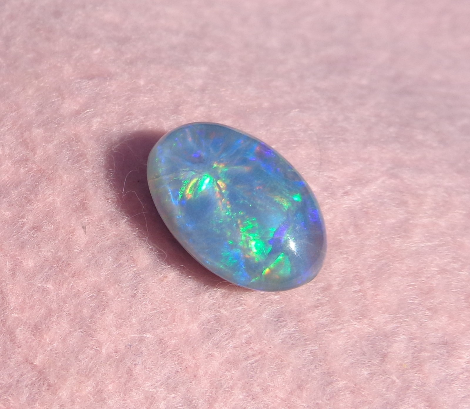Spencer Idaho Opal Triplet 15X20mm with a Blazing Green Fire in a Galaxy Pattern