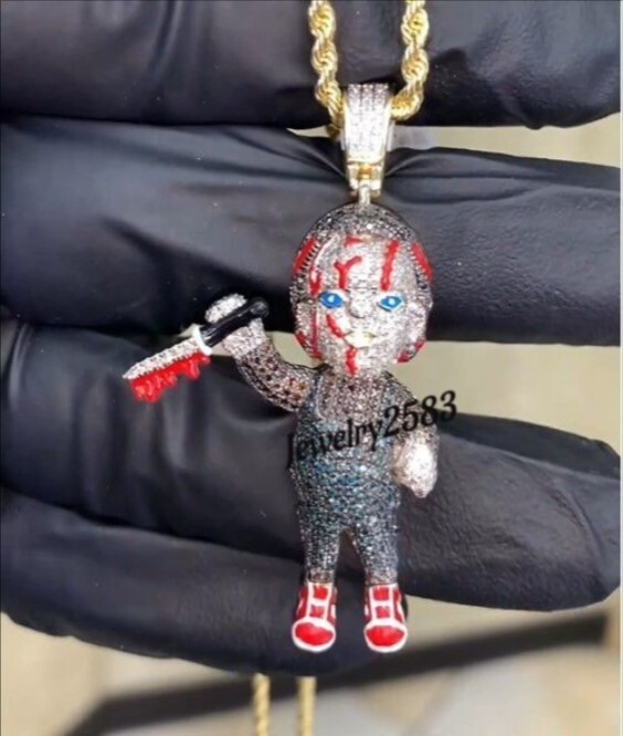 2.5Ct D/VVS Moissanite Men’s Fashion Custom Little Boy Charm Pendant 925 Silver