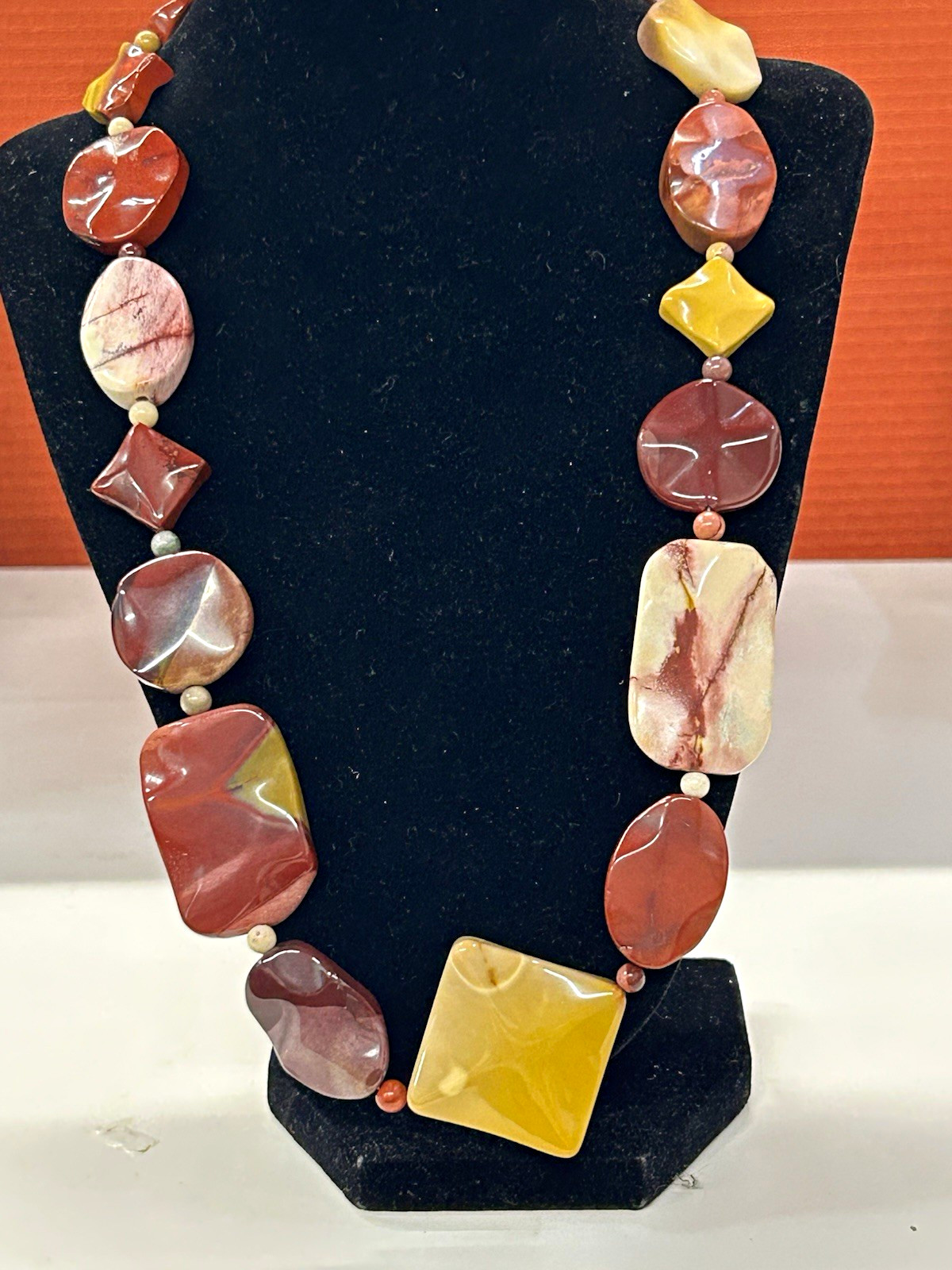 Jay King Mookaite Jasper multicolor beaded statement necklace 925 silver