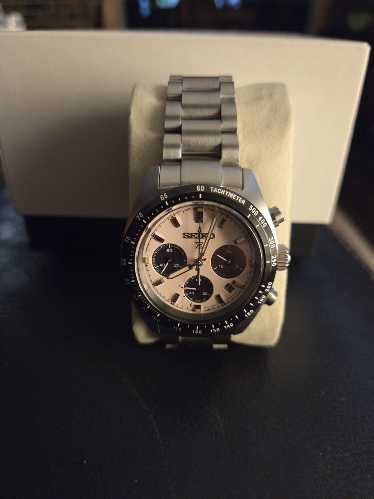 SEIKO Prospex SBDL127 Pink/Salmon Solar Chronograph Men’s Watch – Worn Twice