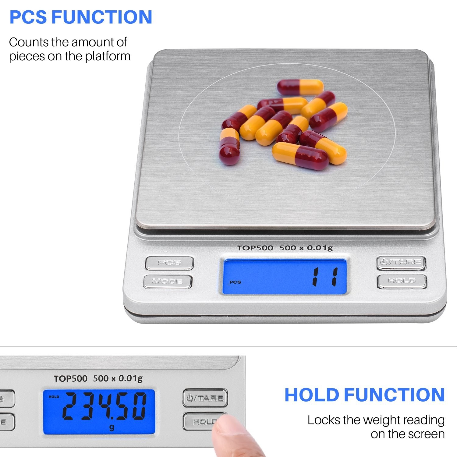 Smart Weigh Digital Pro Pocket Scale 500G X 0.01 Grams Precise Weighing Professi
