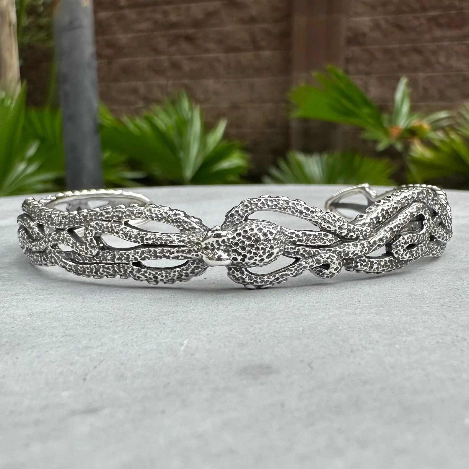 Handcrafted 925 Sterling Silver Kraken Giant Octopus Deep Sea Monster Bracelet