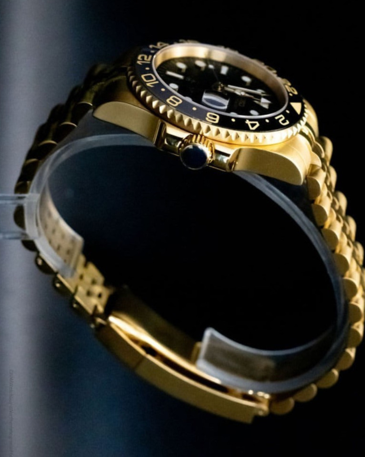 PrimeCrown Gold GMT Watch | Black 24h Bezel | Authentic Seiko NH34 Movement