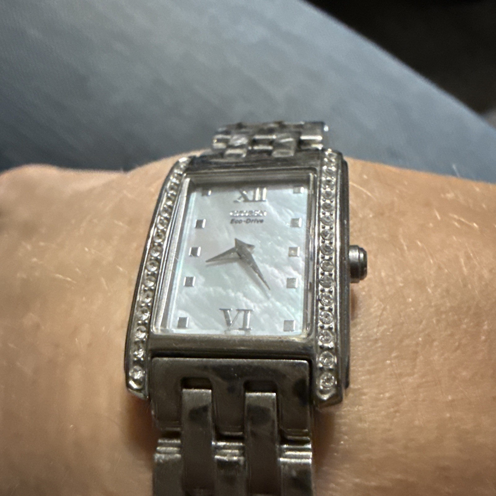 Citizen Eco-Drive EG3050-56D 38 Diamonds Silver Tone White MOP Dial Womens Watch