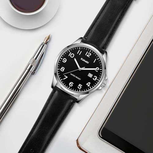 Watch for Men, Fashion Minimalist Wrist Watch Waterproof Quartz Analog 02-Black