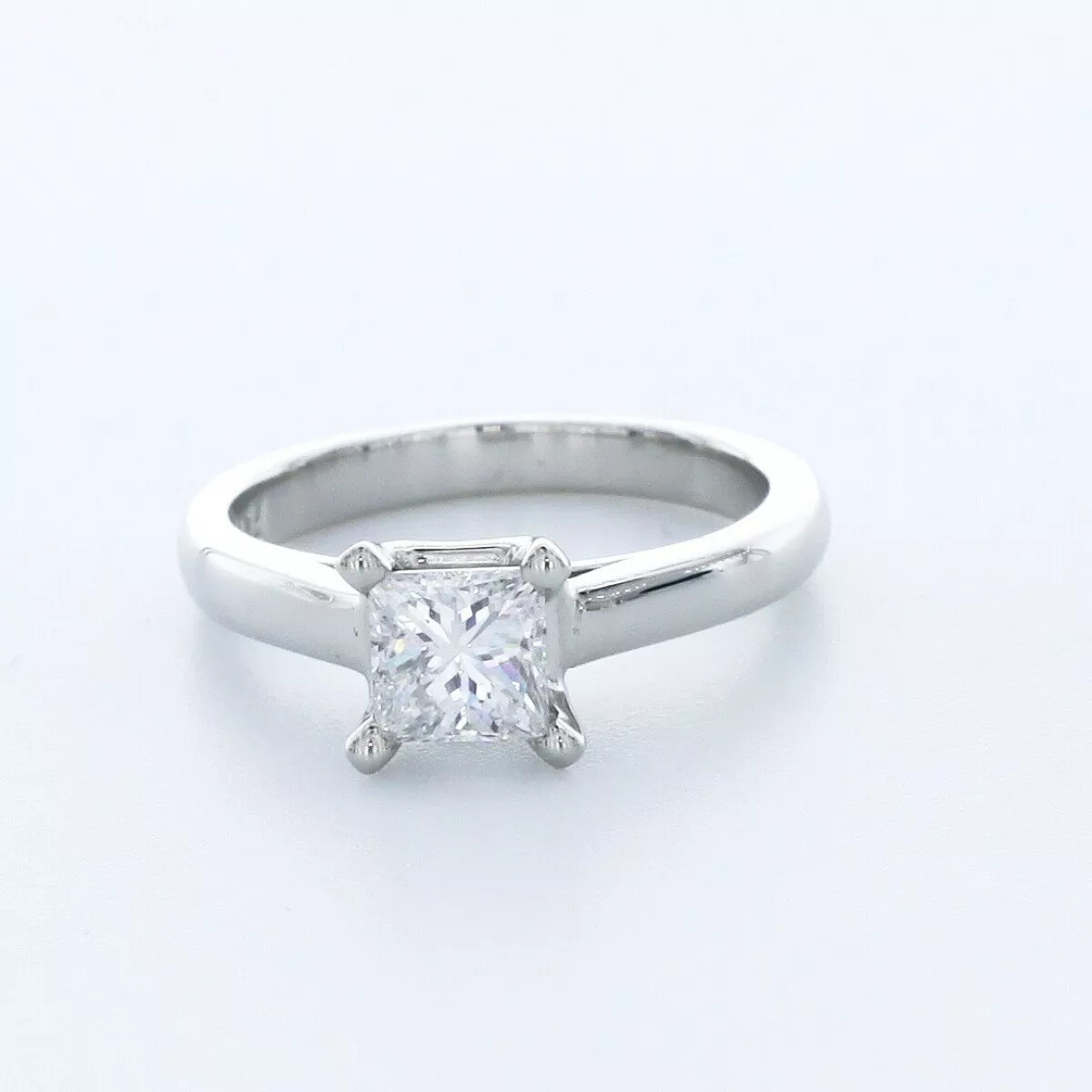 Solitaire Engagement Ring Platinum 1.06 Carat Princess Lab-Grown Diamond H VS1