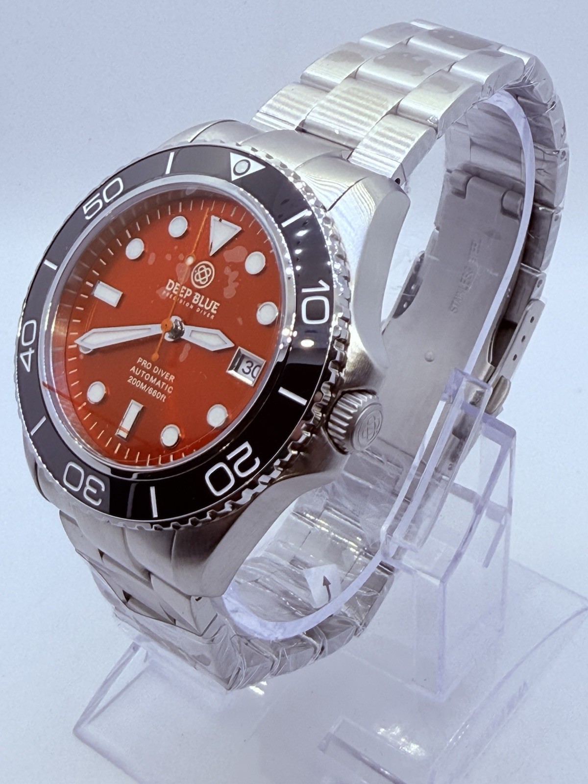 Deep Blue PRO DIVER 200 42.5MM AUTO DIVE WATCH-RED -NEW‼️