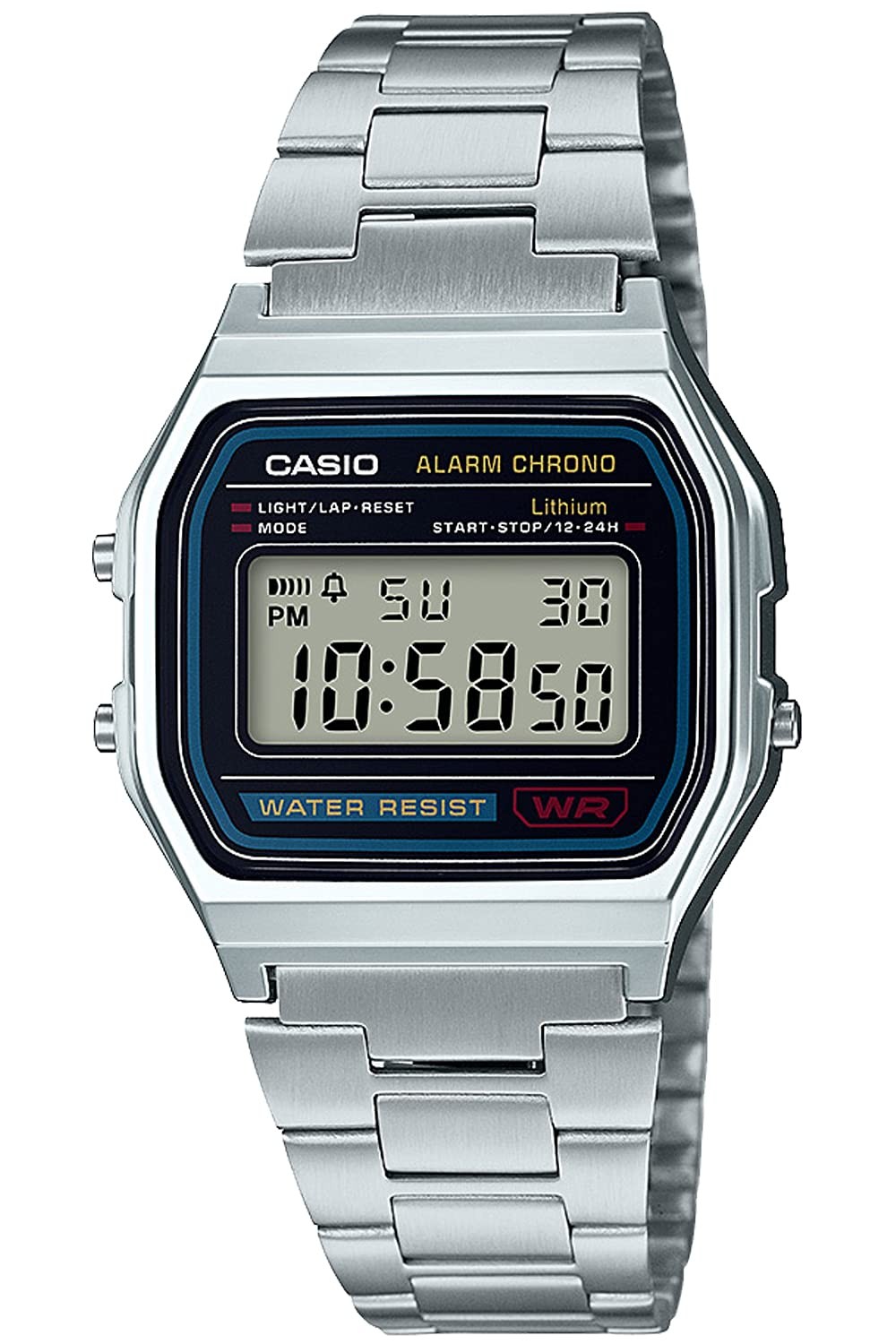 Brand New Casio A158WA-1JH Digital Silver Watch Retro Classic LED Authentic