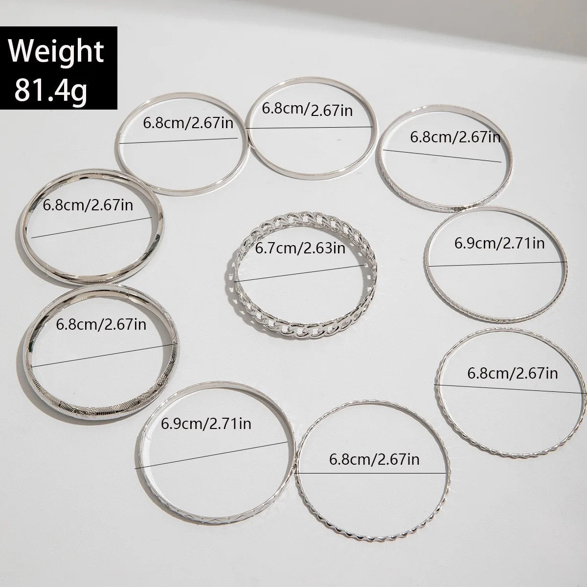 10 Pc Gold Tone Metal Bangles Women Multilayer Adjustable Twist Wide Jewelry
