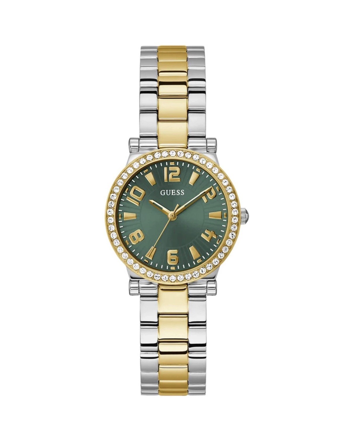 Guess Women’s Analog Watch Quartz Green Dial Two Tone Steel Bracelet GW0686L2