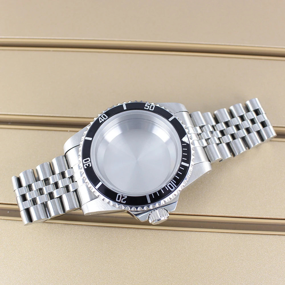 38mm Retro Submariner Watch Case Strap Sapphire Glass For Seiko Nh35/36 Movement
