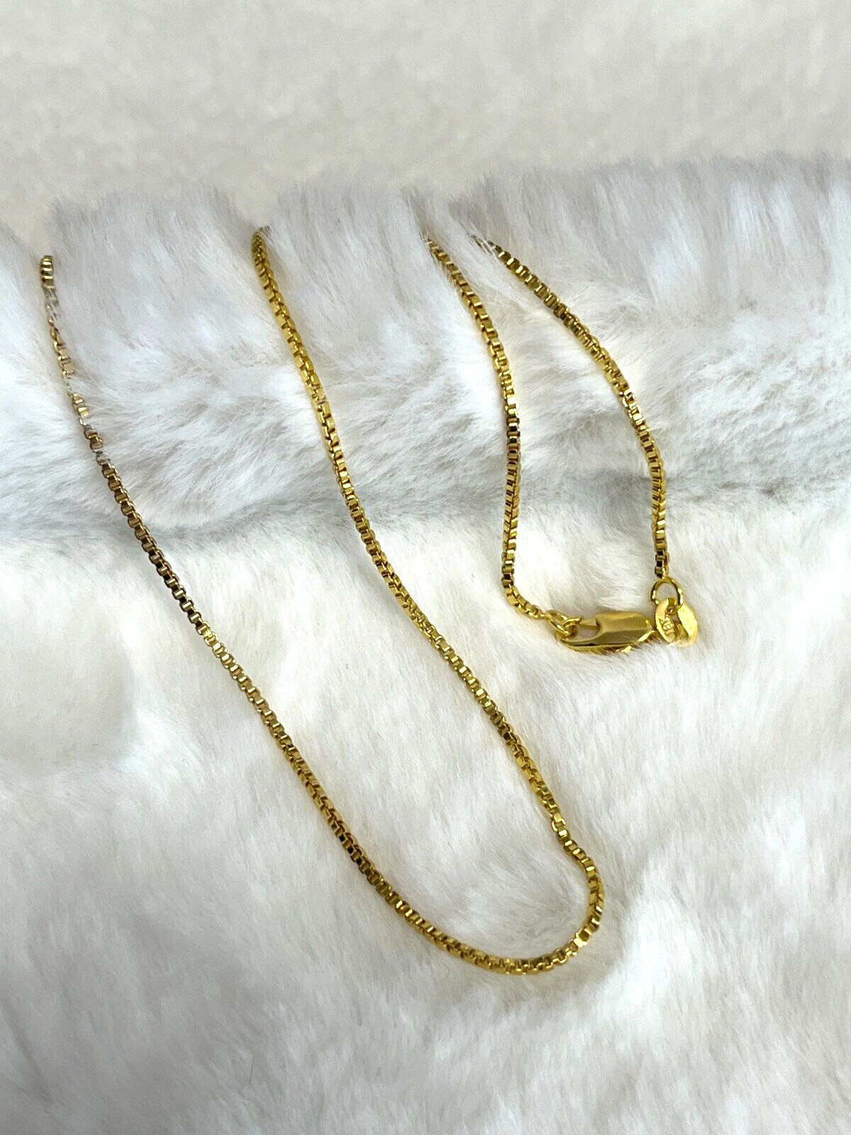 SHARP!! STAMPED 18K GOLD FILLED 1.6mm BOX CHAIN 20″ LONG FITS PENDANT NECKLACE