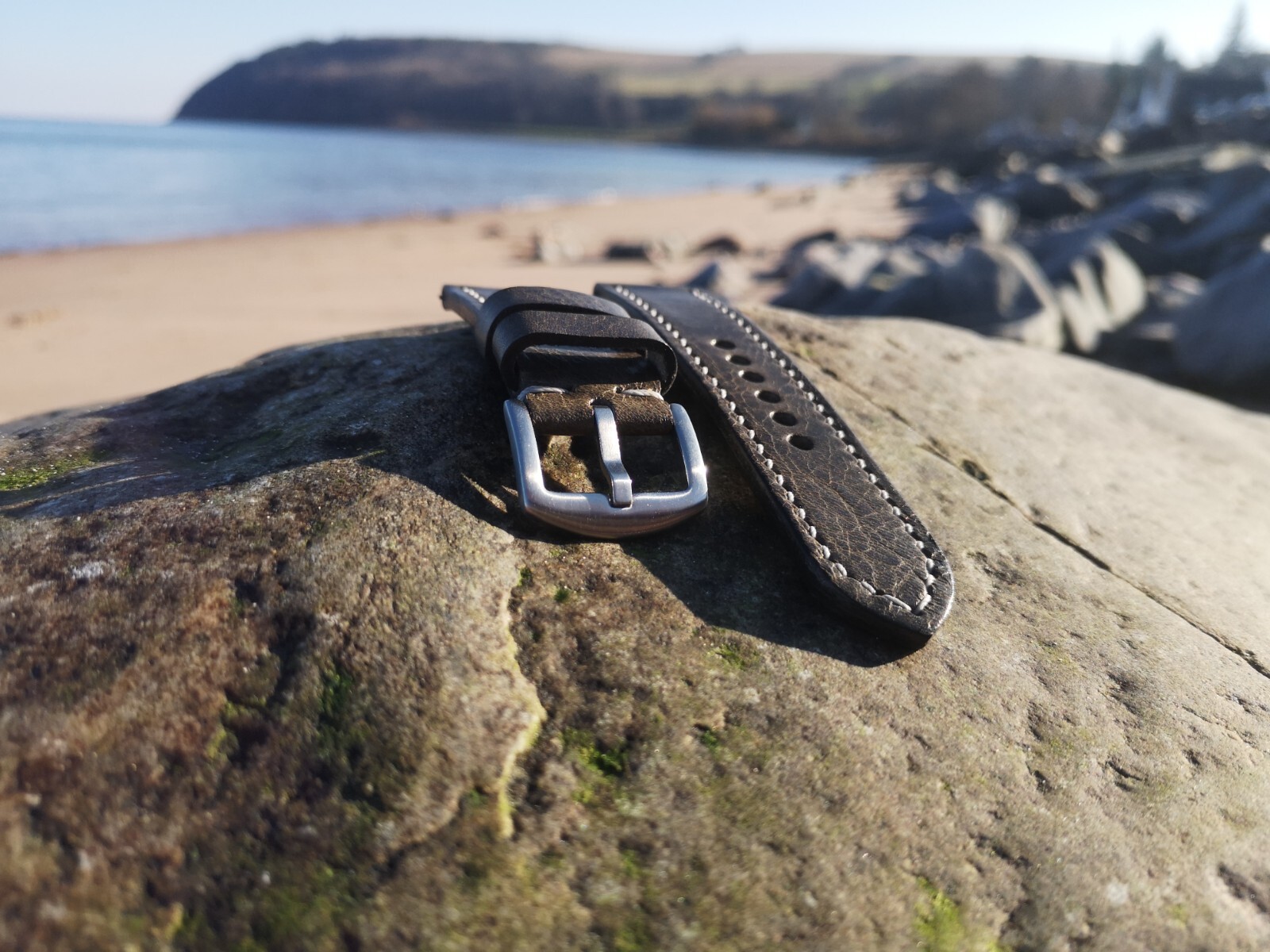 Grey (Elephant) Italian Leather Watch Strap: 18 to 24 mm: Handmade in the UK