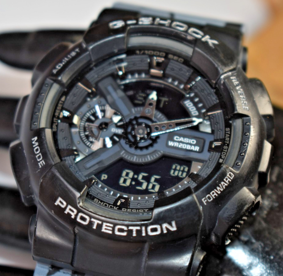 MODIFIED Casio G-Shock GA-110 (5146) Men’s Camo Gray Ana/Digi Watch NEW BATT!