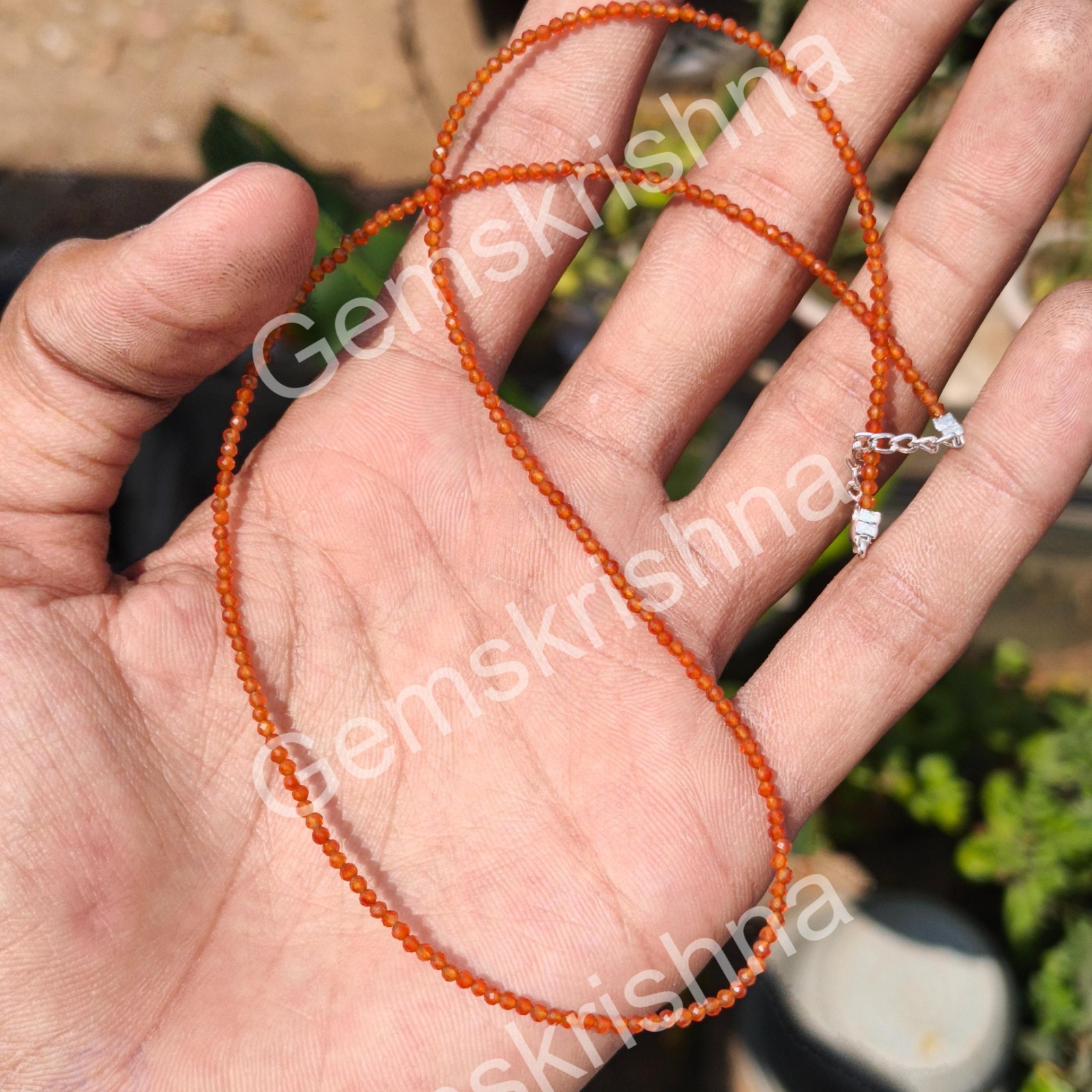 Orange Carnelian 3mm Faceted Beads, Natural Gemstone Round Beads, Jewelry Makin