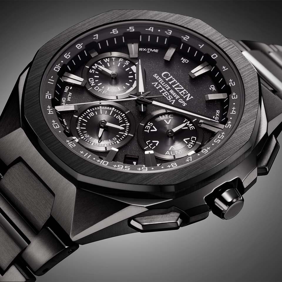 CITIZEN Attesa CC4105-69E Black Titanium Satellite Wave GPS Eco-Drive Watch 44mm