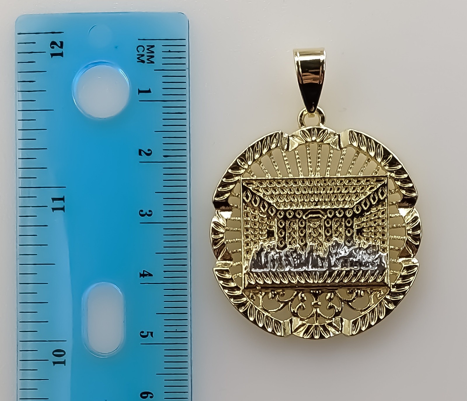 The Last Supper Jesus Gold Plated Pendant Charm Fashion Oro La Ultima Cena Dije