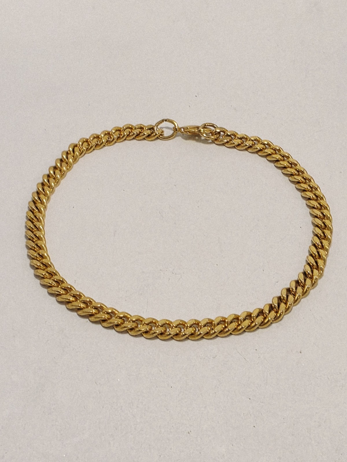 Gold Tone Cuban Chain Link Anklet 10″ New