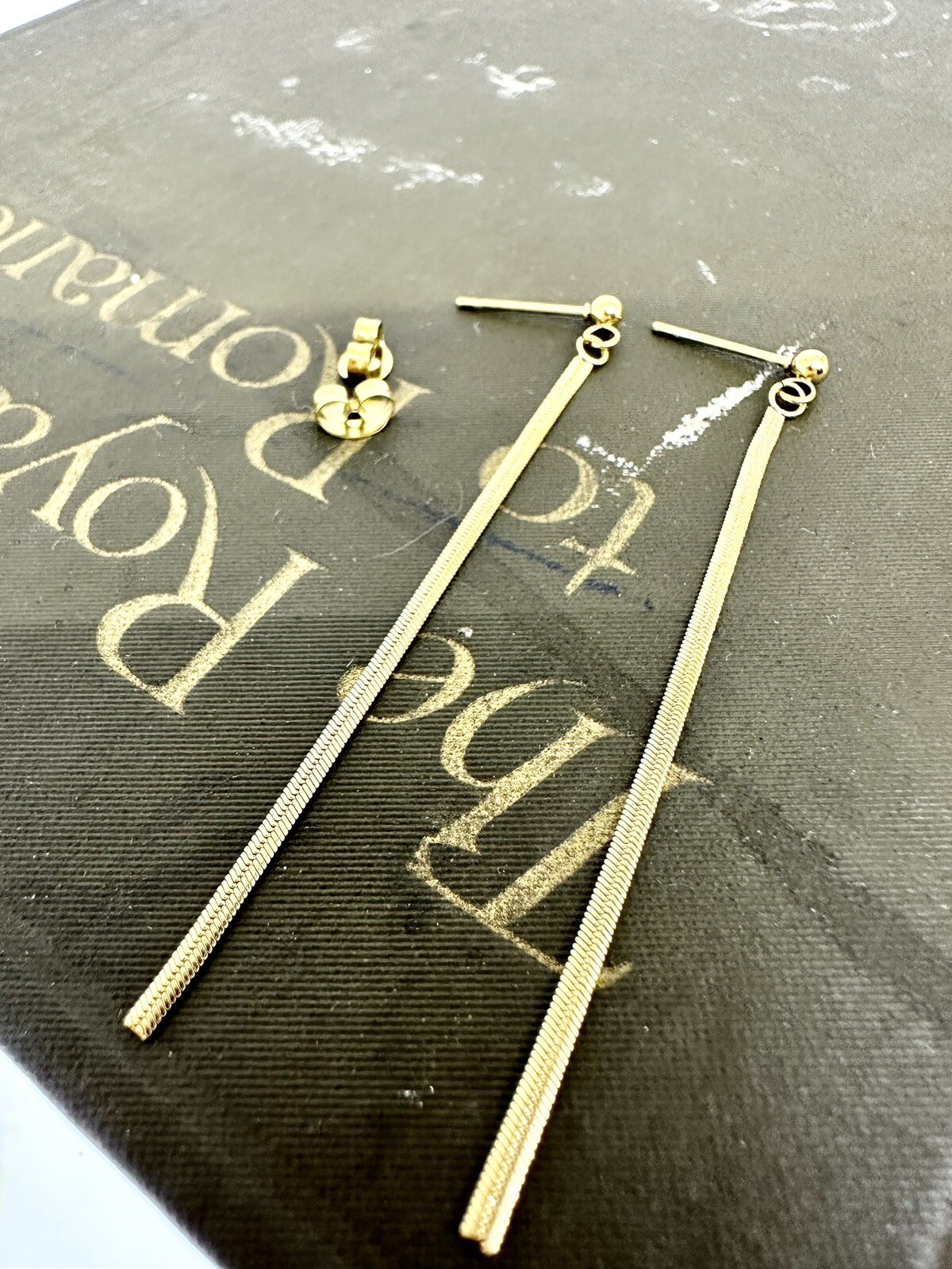 Michelle Pick Blossom Unique 18k Gold Filled Stud Stunning Dangling Long earring