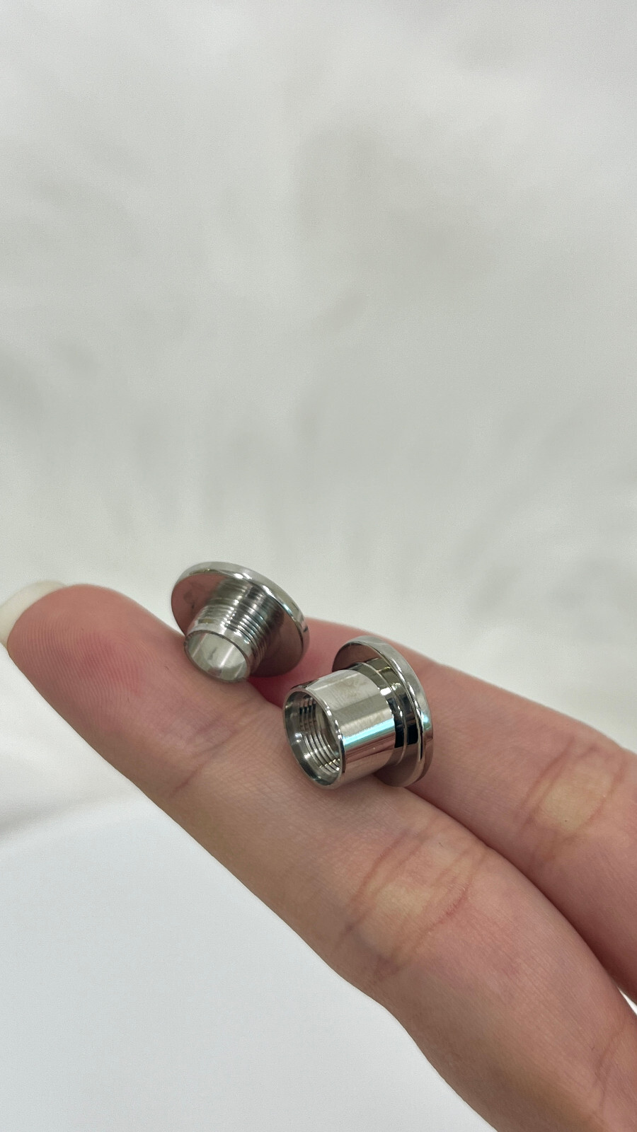 Pressed Rimmed Surgical Steel Black Clear CZ Screw Tunnel Ear Plugs – Sold Pair