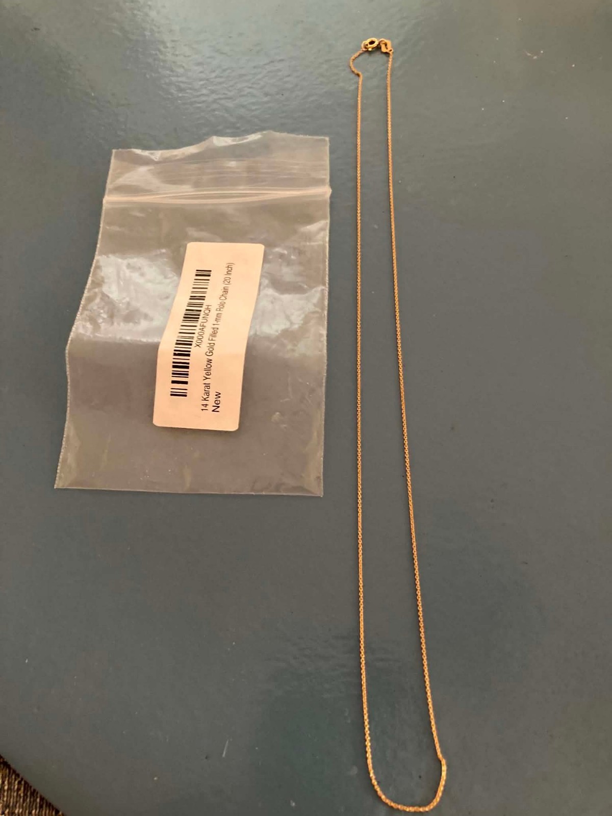 Necklace 14 Karat Yellow Gold Filled 1-mm Rolo 20 Inch Chain NEW