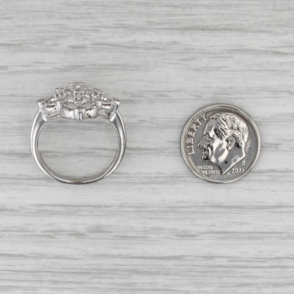 0.23ctw Diamond Openwork Filigree Style Ring 10k White Gold Size 7.25