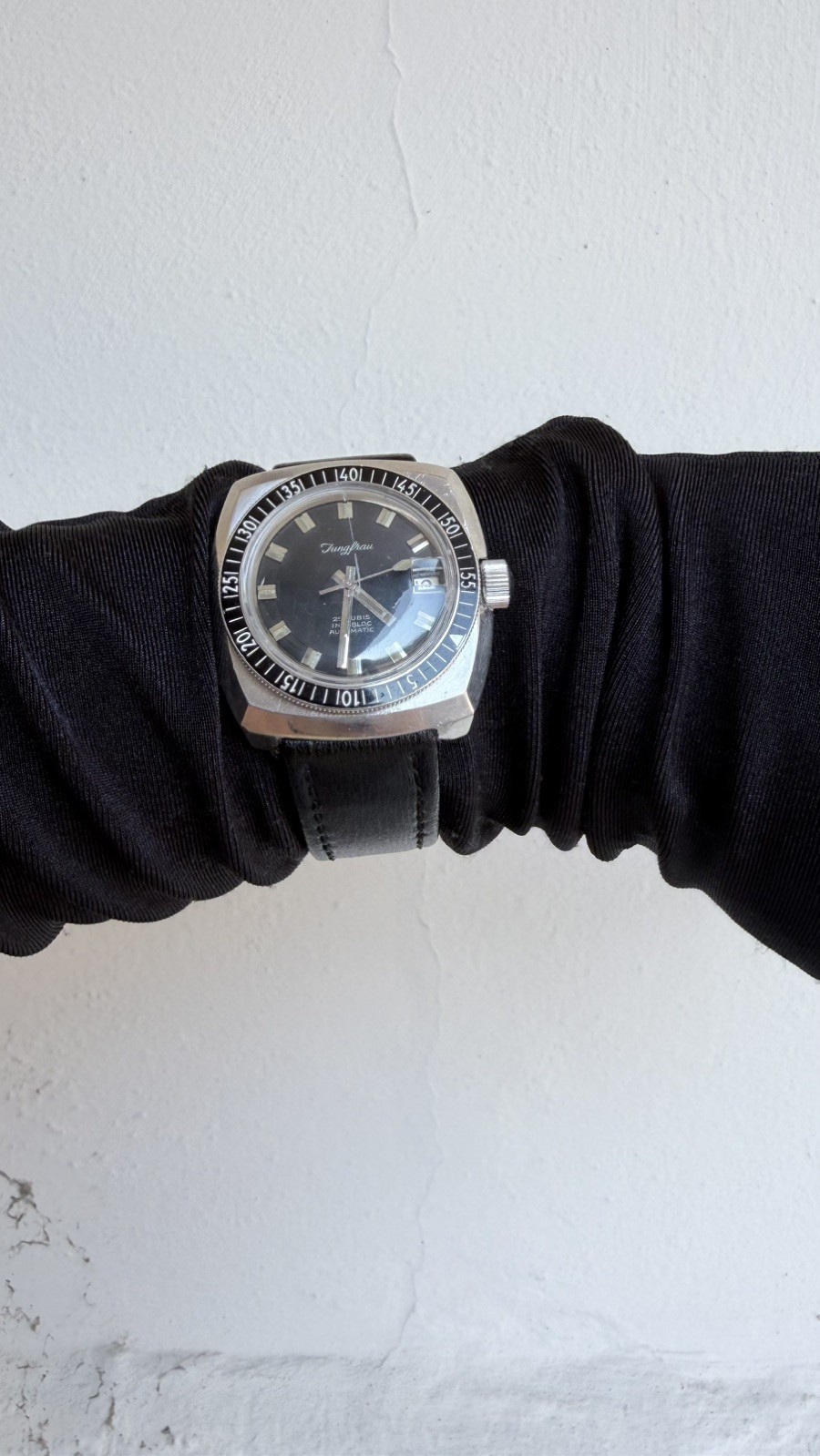 Jungfrau Sub 1968 Diver Automatic ETA 38mm Bakelite Bezel Steel Rare