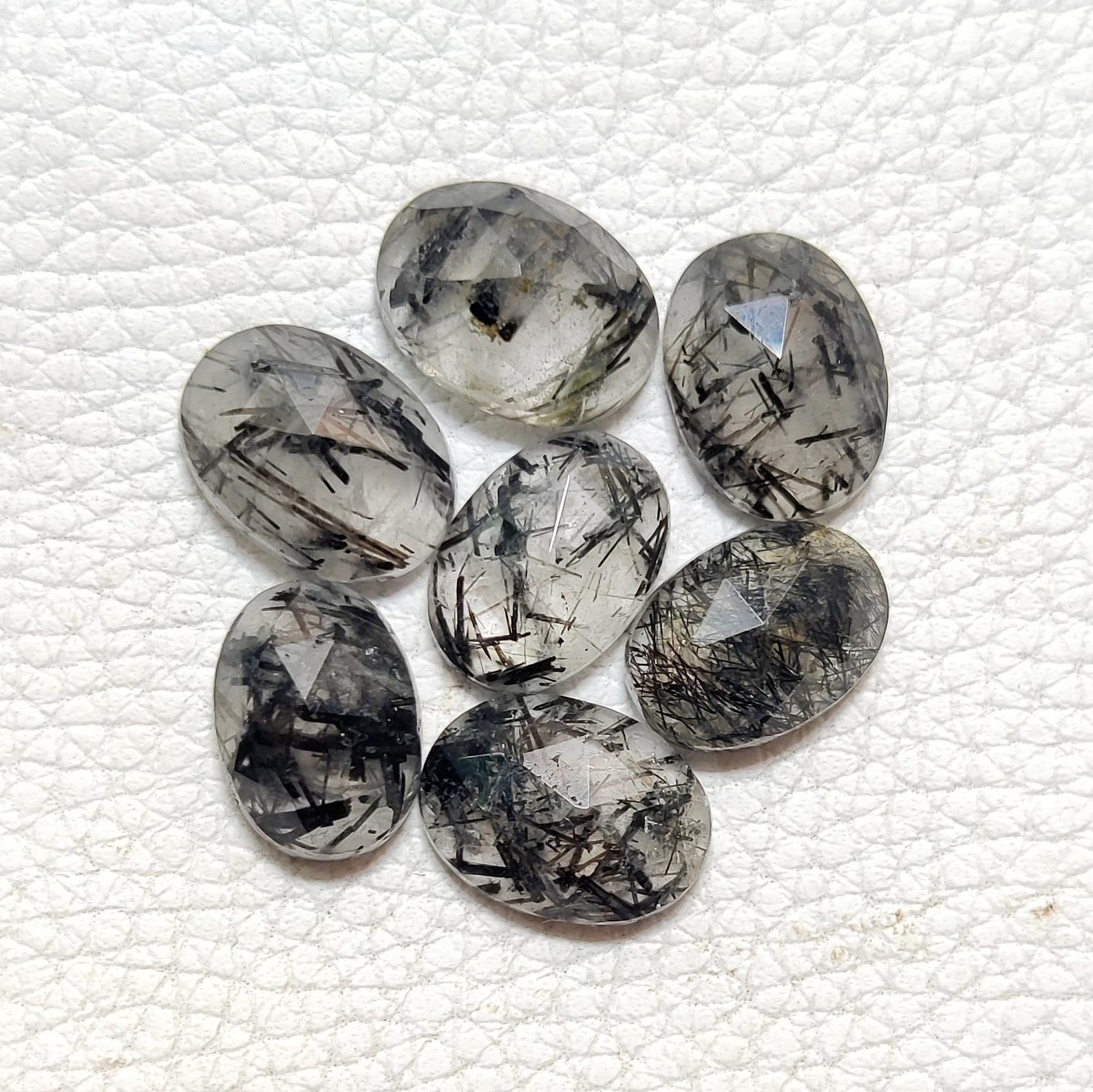 Natural Black Rutile Oval Rose Cut 6x8mm to 12x16mm Loose Gemstone