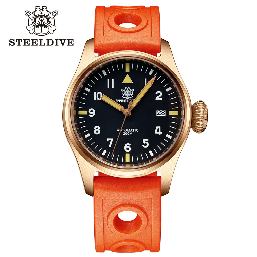 STEELDIVE SD1928S Mens Bronze 39mm 200M Automatic Dive Watch NH35 Sapphire Steel