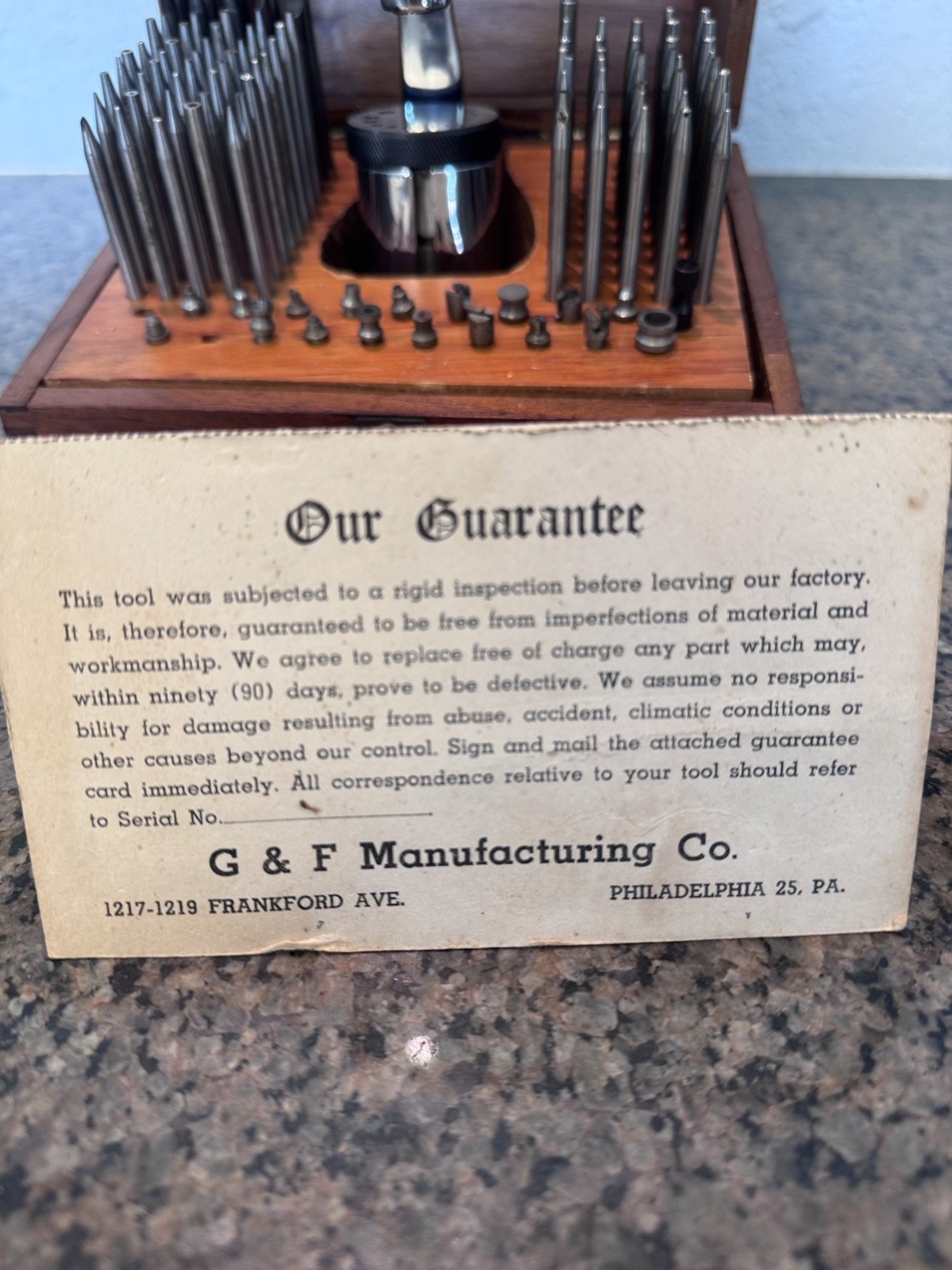 Vintage G & F Watch Staking Tool Set (G & F Manufacturing) incomplete set USA