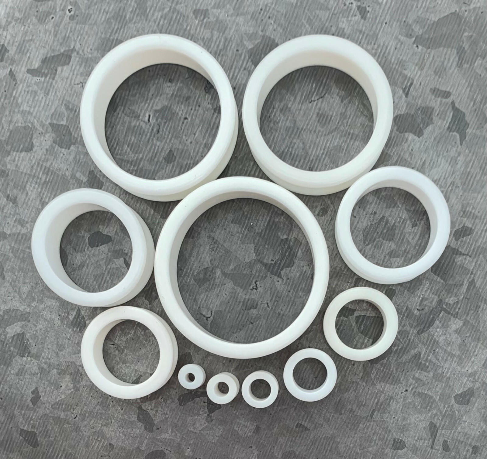 PAIR White Silicone Tunnels Double Flare Plugs Earlets Gauges up to 2 inch!