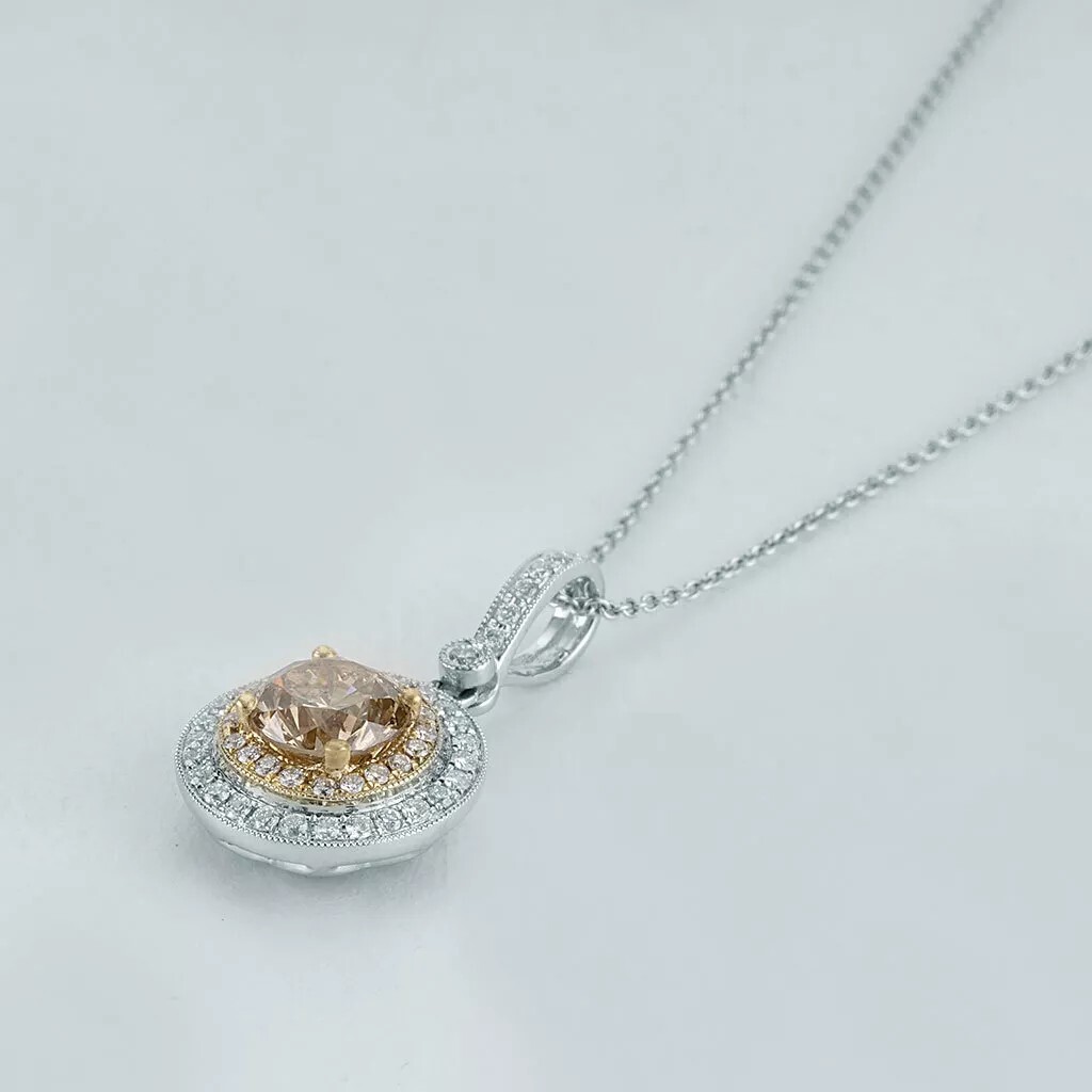 8 Ct Champagne Treated Diamond Pendant Great Shine And Luster VVS1 Certified