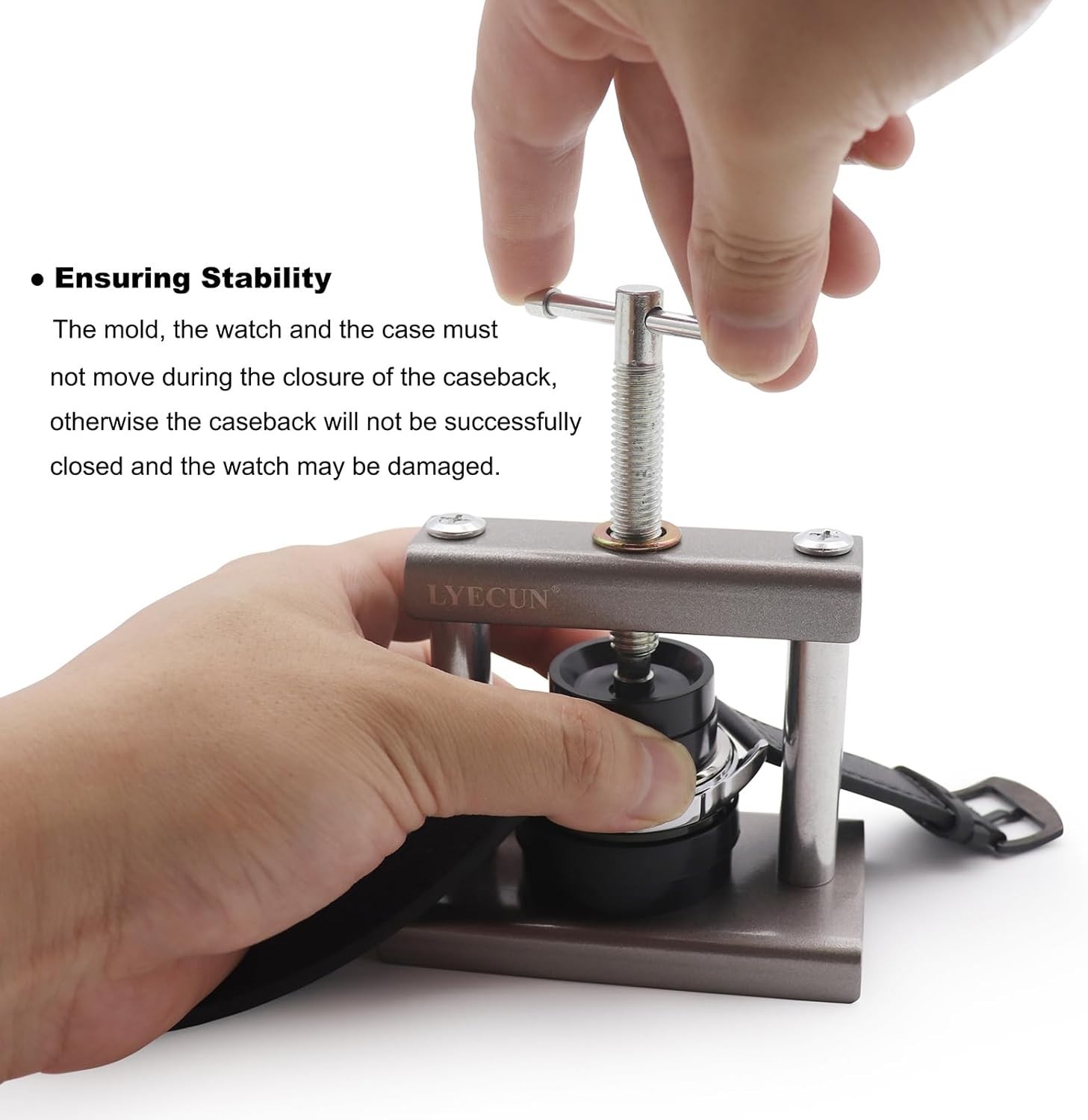 Lightweight Watch Press Tool with Fiber Cloth for Optimal Glass Protection