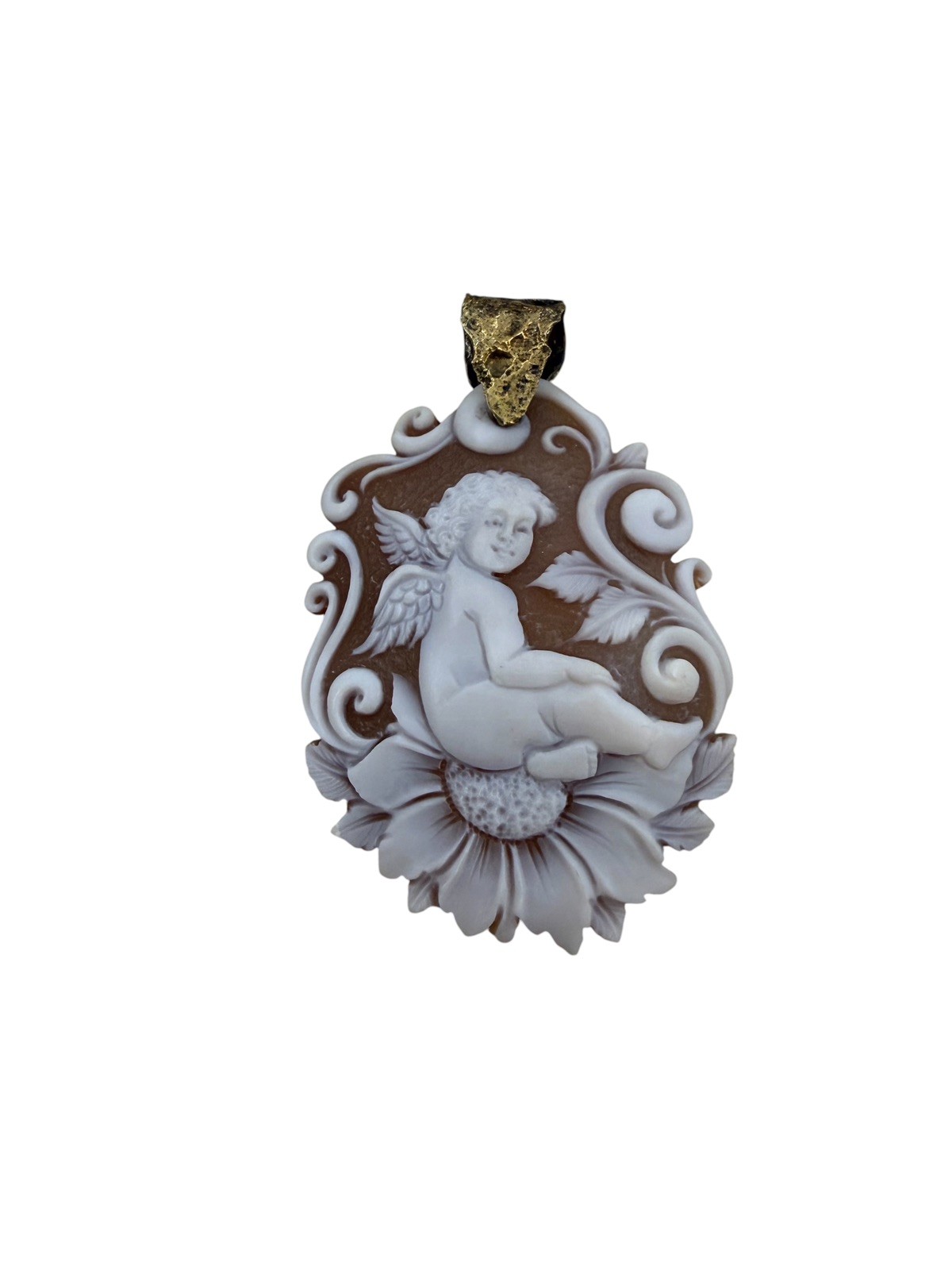 CAMEO PENDANT -SILVER -PUTTINO -Sardonic cameo