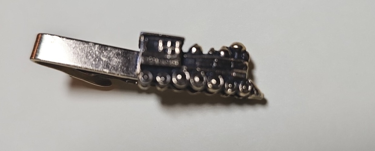 Vintage unusual Locomotive Engine Tie Clip Bar,pat. pending no. on it. Train!