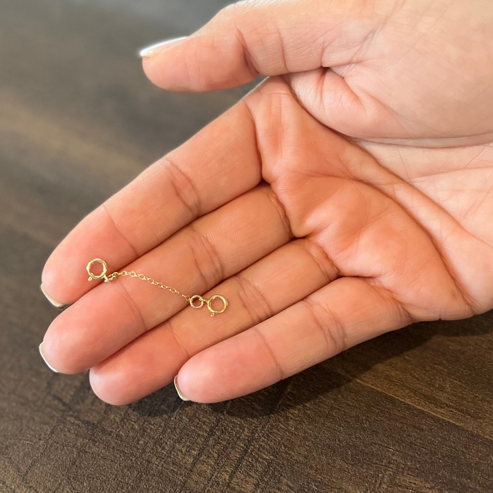 14k Gold Filled 1mm Bracelet Safety Chain 1″, 2″, 3″