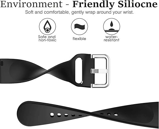 E ECSEM Straps Compatible for iTech Fusion 3 One Size, Black&White&Gray&Blue
