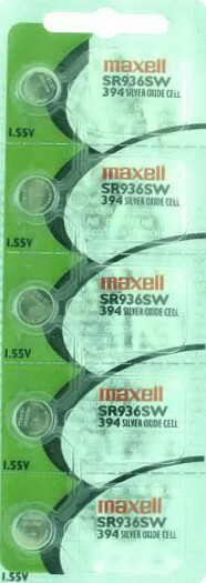 Maxell 394 Watch Cell Batteries SR936SW SILVER-OXIDE New Sealed (Pack 100)