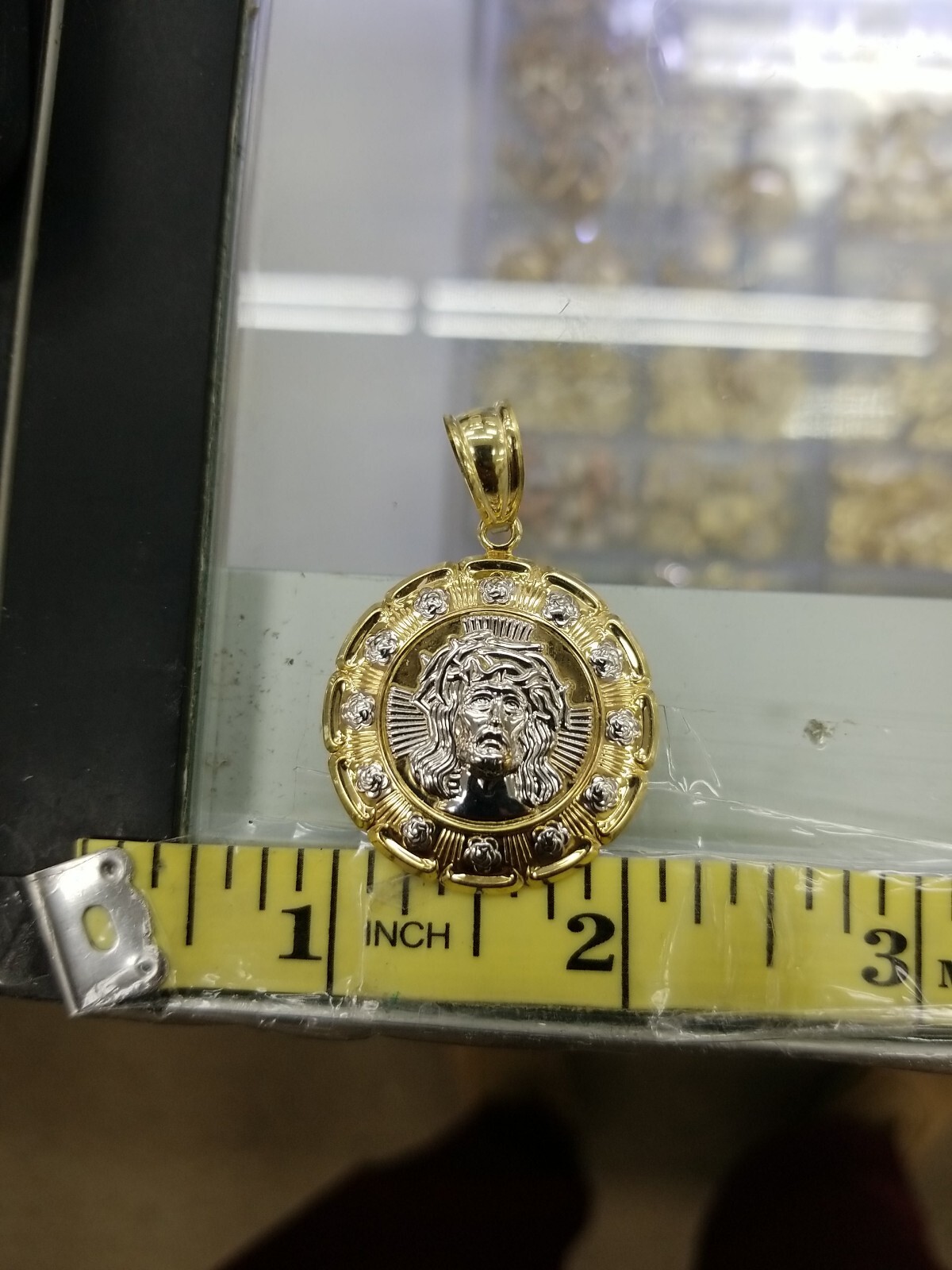 10KT Gold Jesus 2Tone pendant 5mm Bail 100% genuine Gold, Brand New 4.4 grm
