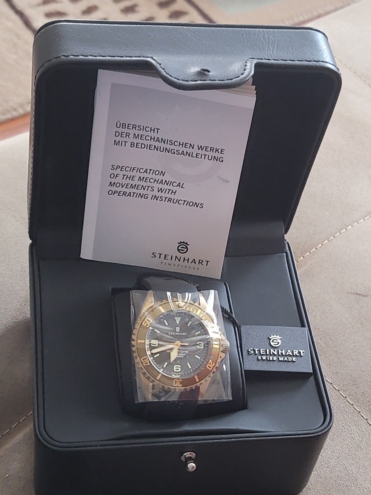 Steinhart Ocean One Light Brown Bronze Diver Watch Automatic Swiss Made Men’s