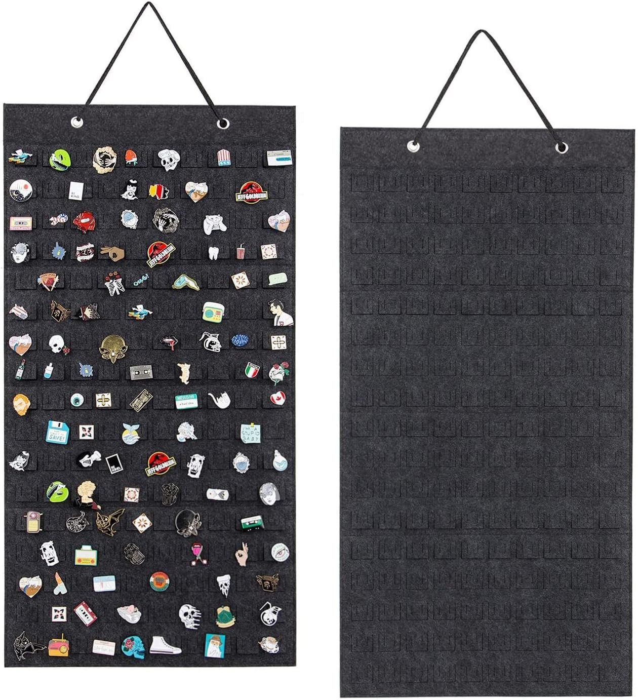 Unique Brooch Collection Display – Holds 96 Pins, Ideal for All Ages, Dark Gray