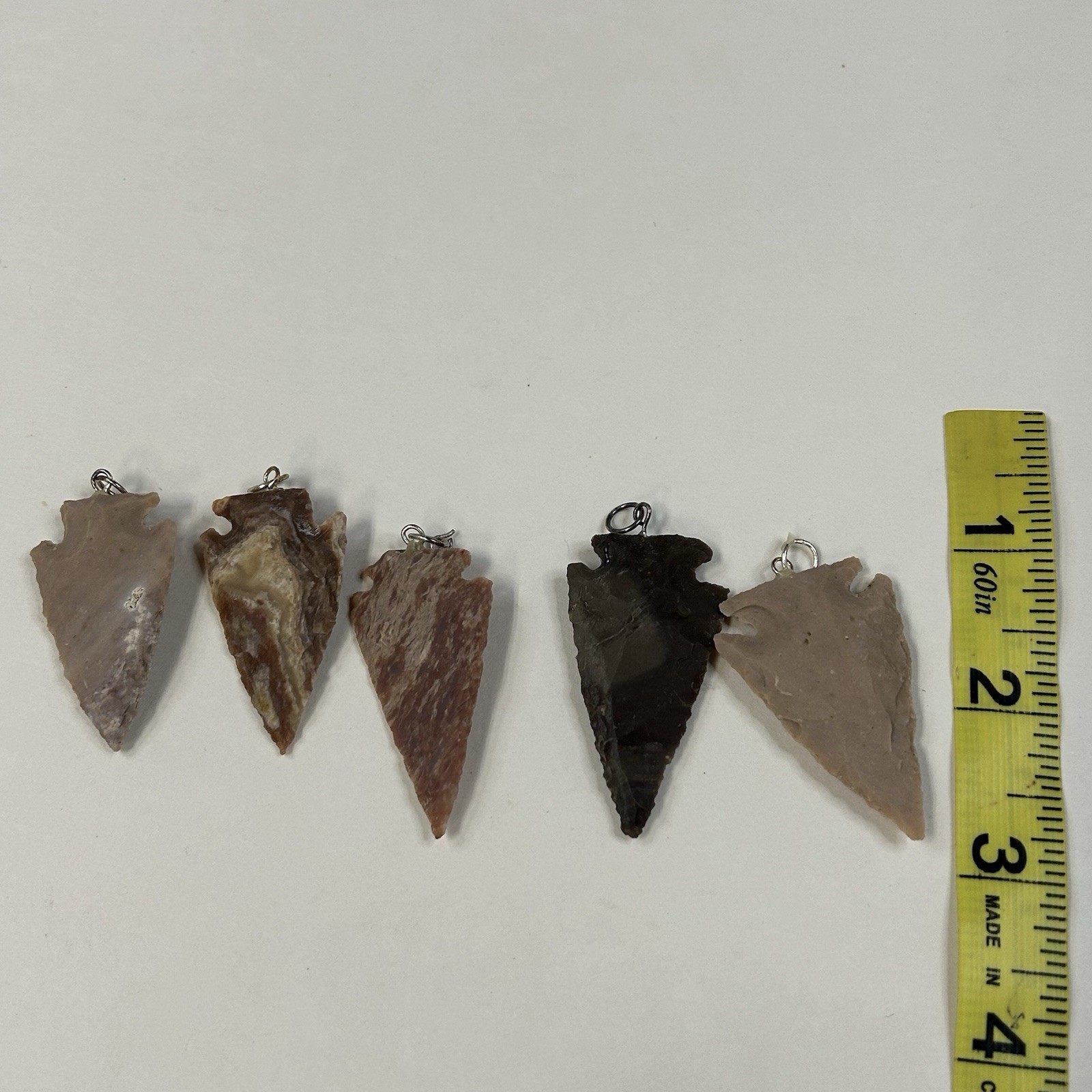 Lot Of 5 Assorted Arrowhead Necklace Bracelet Pendant Multicolor #2922