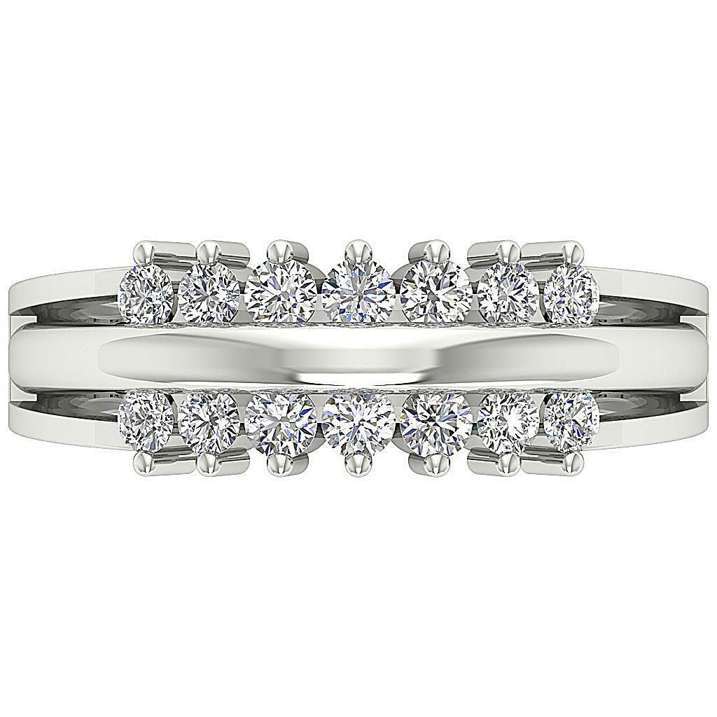 Engagement Ring VVS1 E 0.65 Carat Round Cut Diamond 14K White Gold 6.40MM