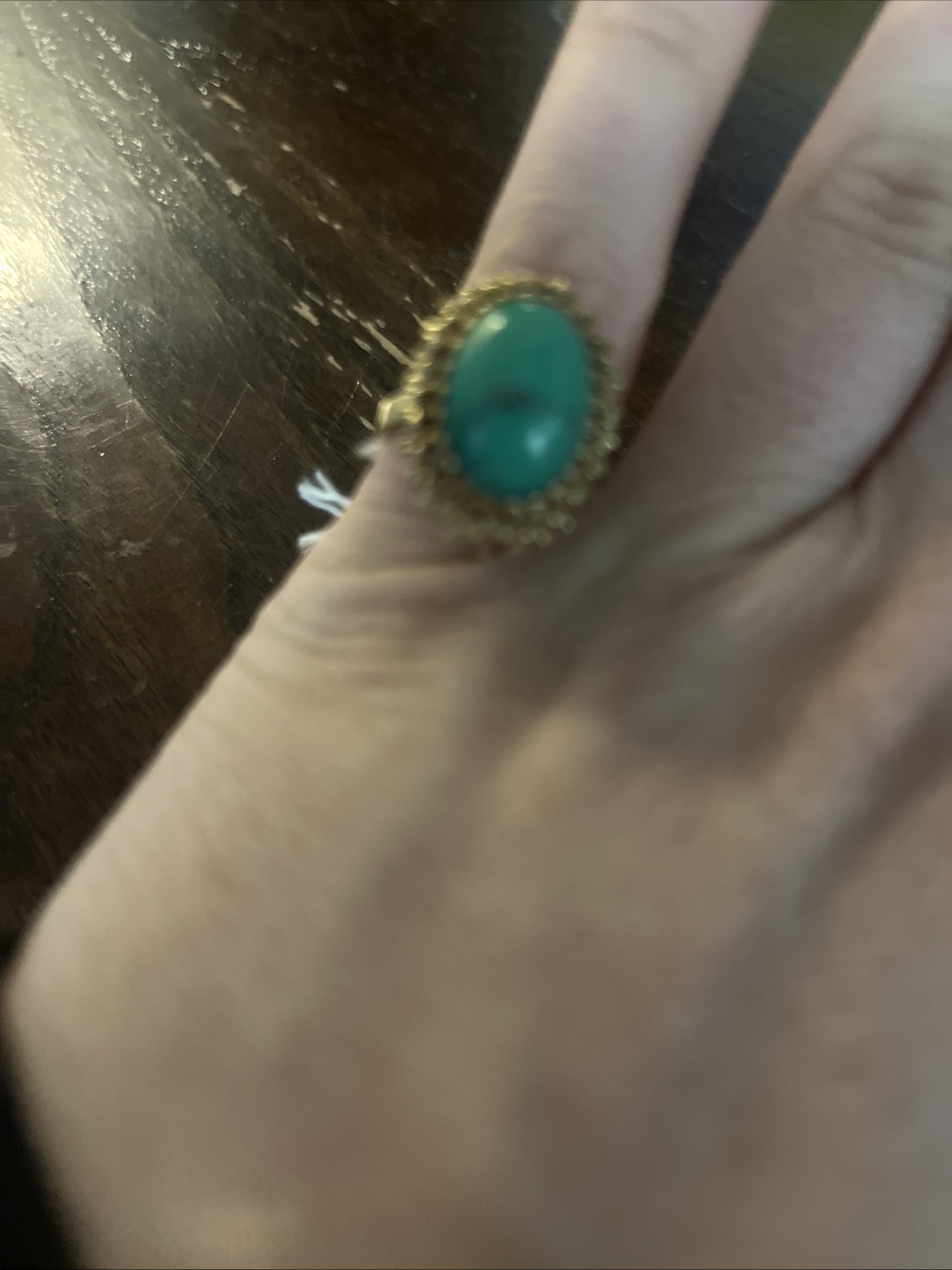 14K Cabochon Ring Yellow Gold Stamped 585 HH