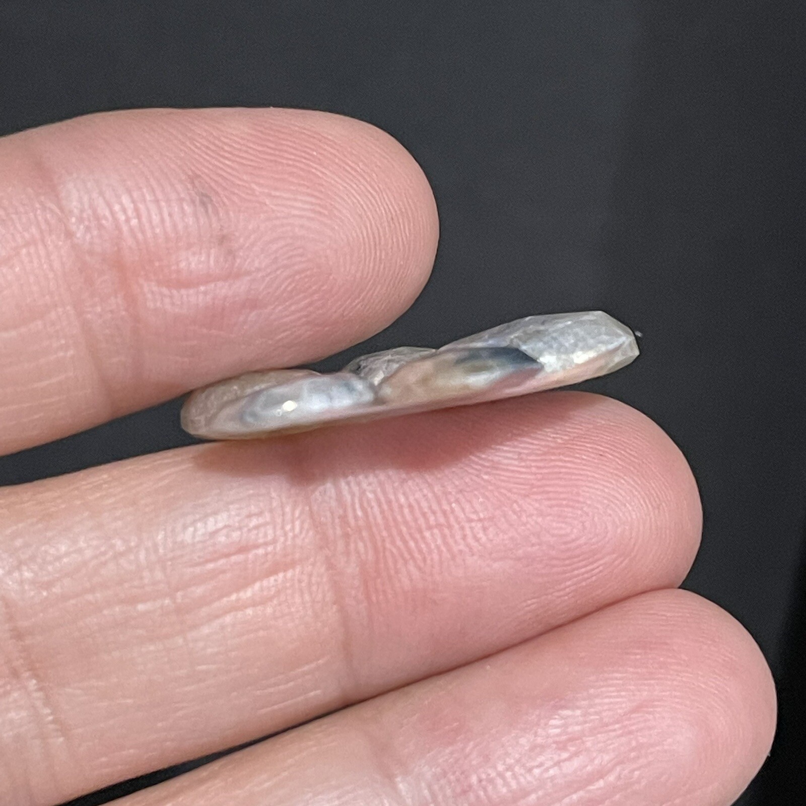 13.2ct 10.6-13.9mm 5pc Lot Silverite Rose Cut Drops Flat Back Cabochons
