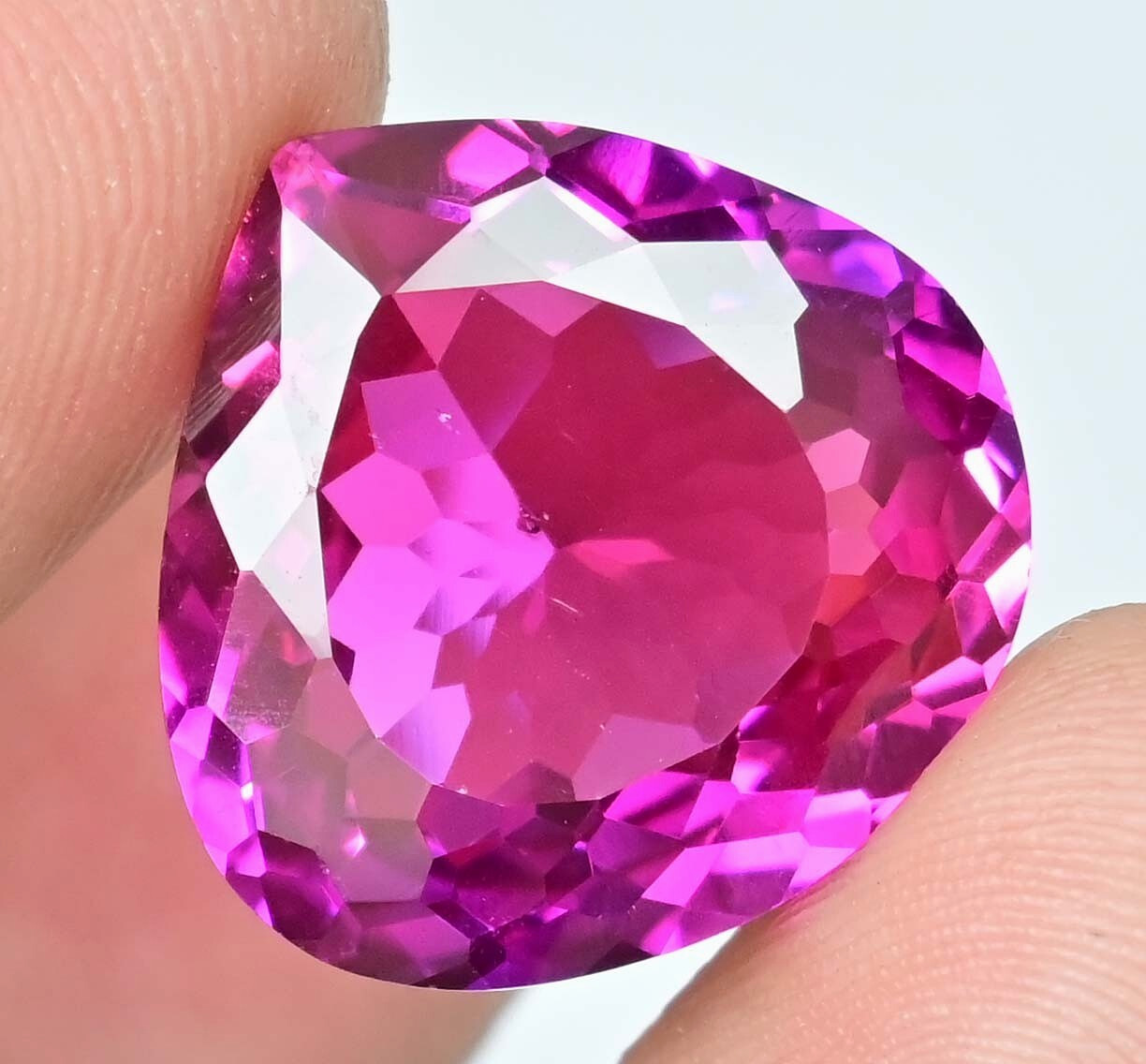 Flawless Natural Raspberry Pink Rhodolite 24.15 Ct Pear Certified Gemstone