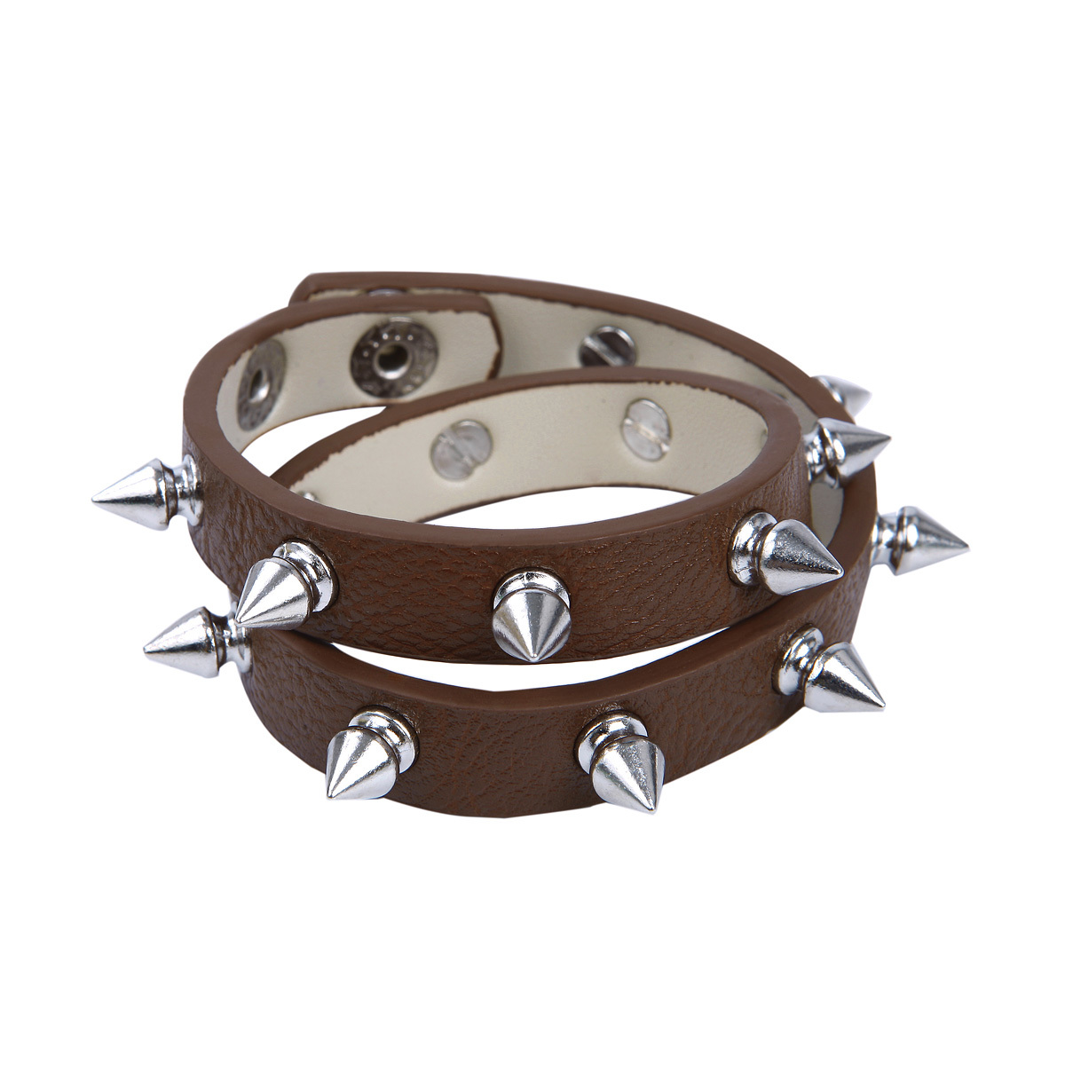 Premium Thin Spike Studded PU Leather Bracelet Choker 15.5″&17.5″ – Diff Colors