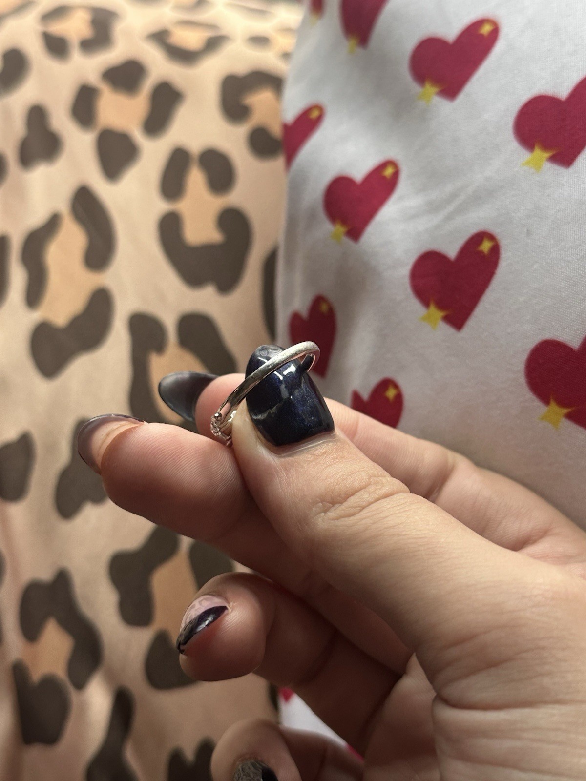 White Gold Pink Heart Darry Ring
