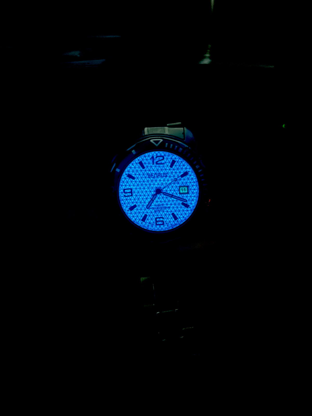 Benrus BNW733 Sports Watch – EL Backlight Dial, New Battery, Stainless & Rubber