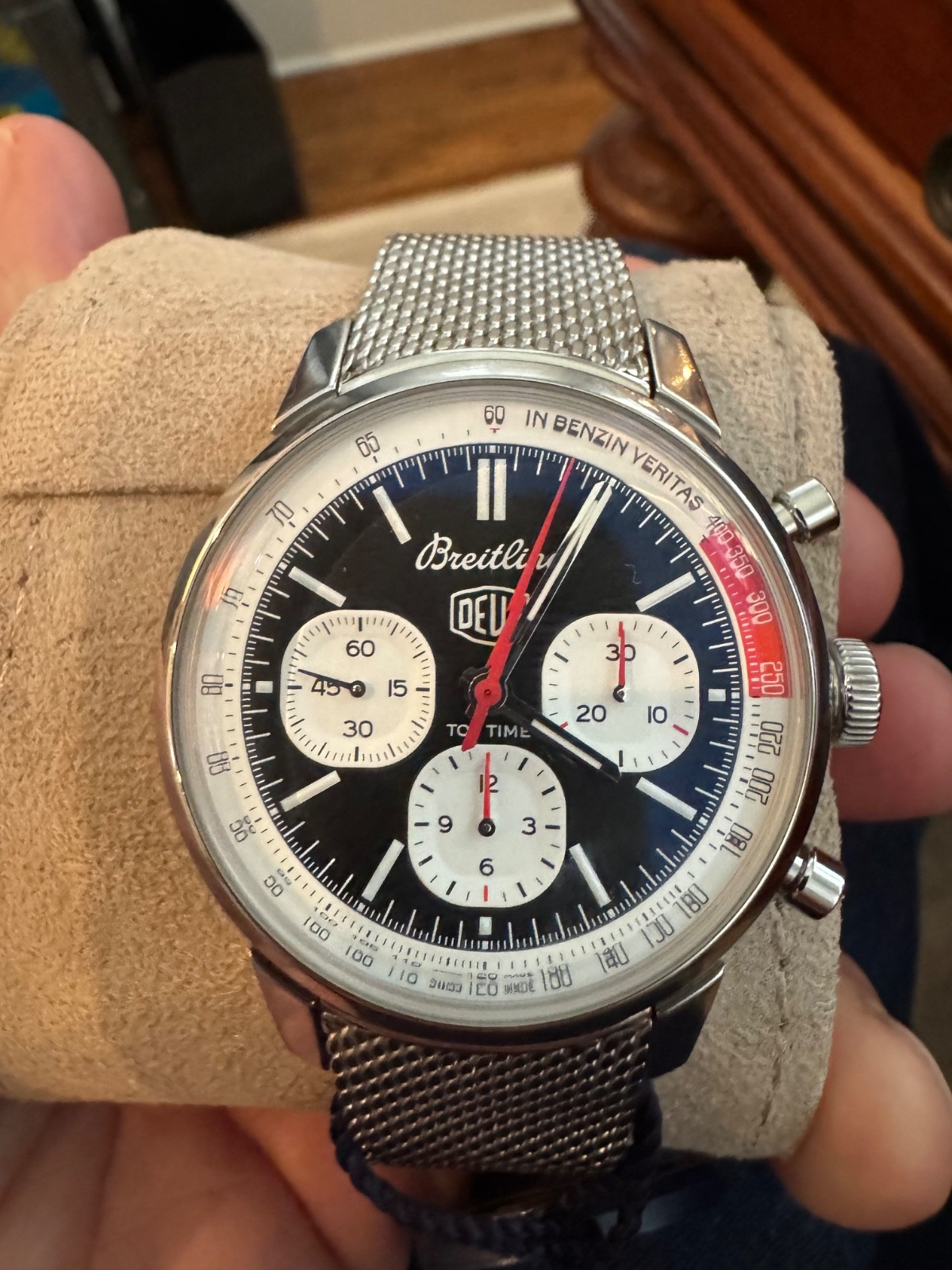 Breitling Top Time Deus Chronograph Black Dial Steel 41mm Men’s Watch AB0176